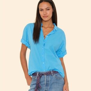Xirena Waterfall Blue Short Sleeve Channing Shirt Button Down